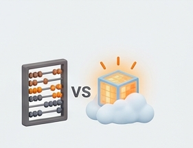 ExcelとkintoneのプラットフォームとしてのSVSの違いを示すイラスト