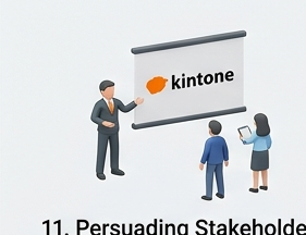 kintoneで顧客情報を一元管理するイラスト